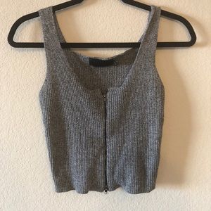 Line & Dot cropped gray tank
